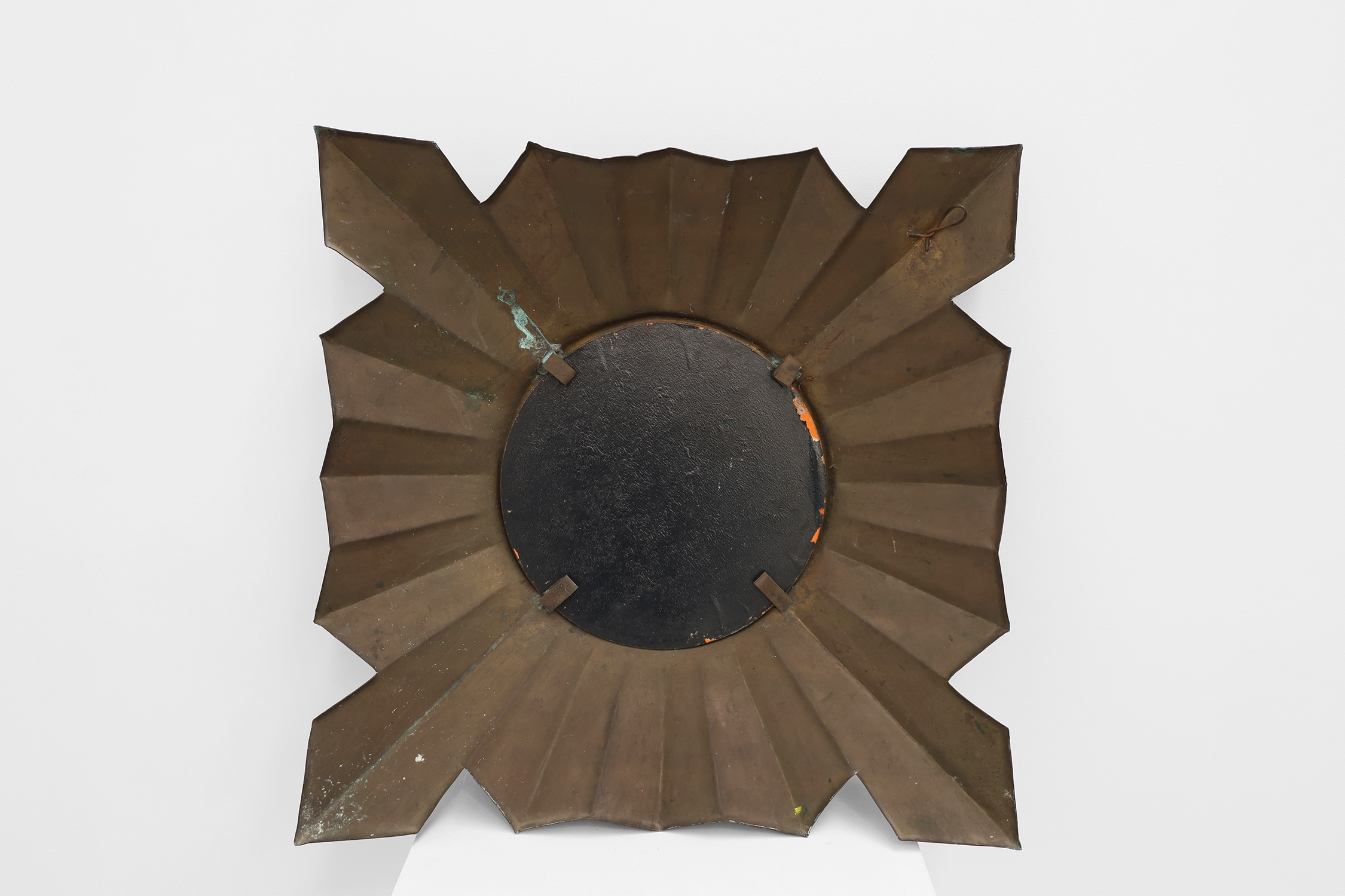 Art Deco sunburst mirror in red copper, France 1920sthumbnail